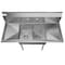 Koolmore 2 Compartment Stainless Steel NSF Commercial Kitchen Prep&Utility Sink w/2 Drainboards SB121610-12B3 - alternate 4